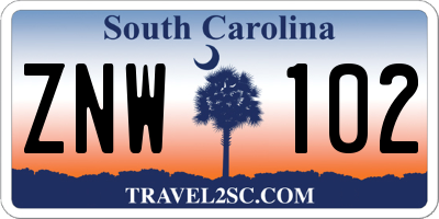 SC license plate ZNW102