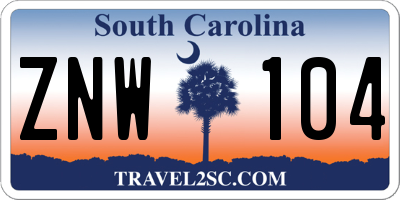 SC license plate ZNW104