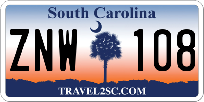 SC license plate ZNW108