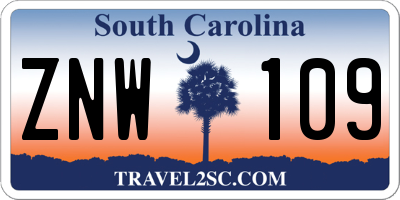 SC license plate ZNW109