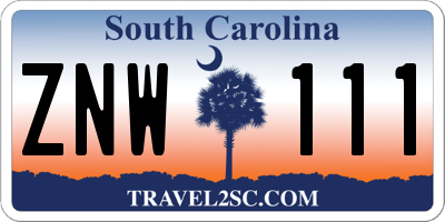 SC license plate ZNW111