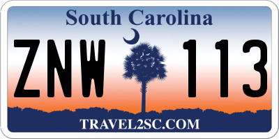 SC license plate ZNW113