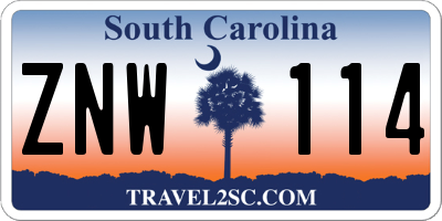 SC license plate ZNW114