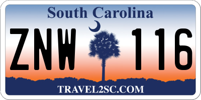 SC license plate ZNW116