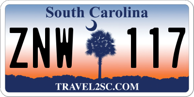 SC license plate ZNW117