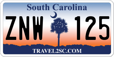 SC license plate ZNW125