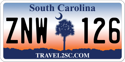 SC license plate ZNW126