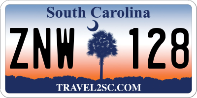 SC license plate ZNW128