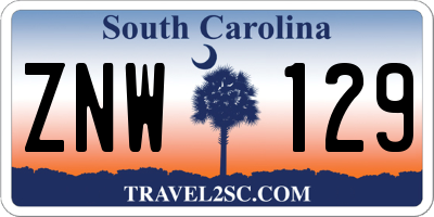 SC license plate ZNW129