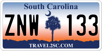 SC license plate ZNW133