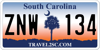 SC license plate ZNW134