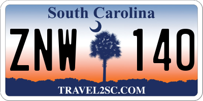 SC license plate ZNW140