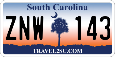 SC license plate ZNW143