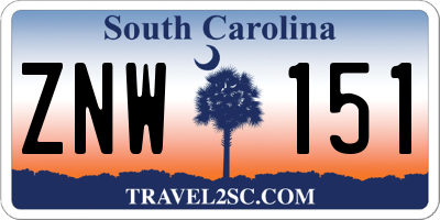 SC license plate ZNW151