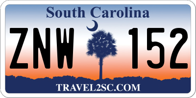 SC license plate ZNW152