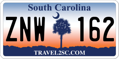 SC license plate ZNW162