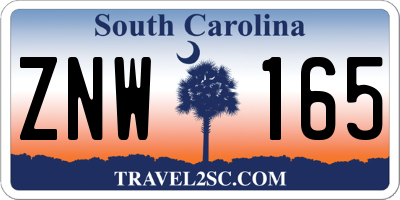 SC license plate ZNW165