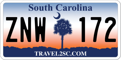 SC license plate ZNW172