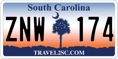 SC license plate ZNW174