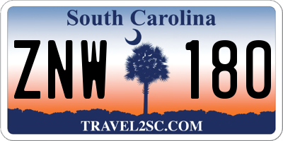 SC license plate ZNW180