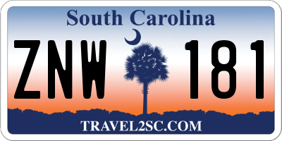 SC license plate ZNW181