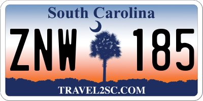 SC license plate ZNW185