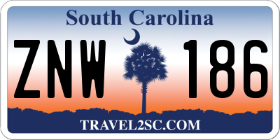 SC license plate ZNW186