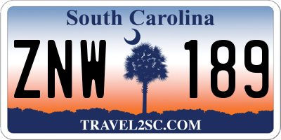 SC license plate ZNW189