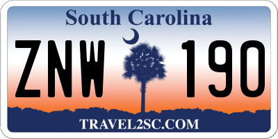 SC license plate ZNW190
