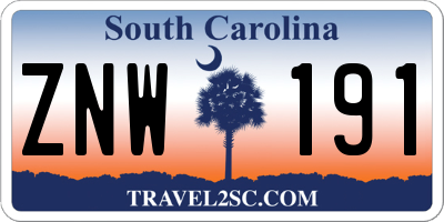 SC license plate ZNW191