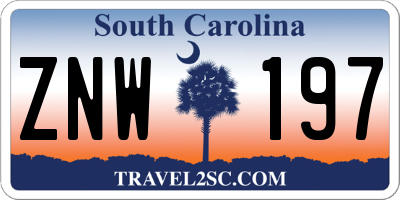 SC license plate ZNW197