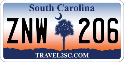 SC license plate ZNW206