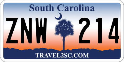 SC license plate ZNW214