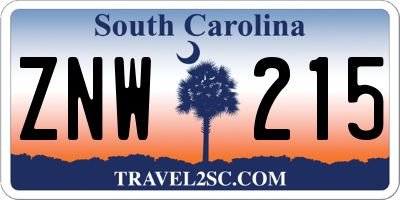 SC license plate ZNW215