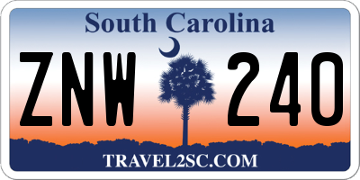 SC license plate ZNW240
