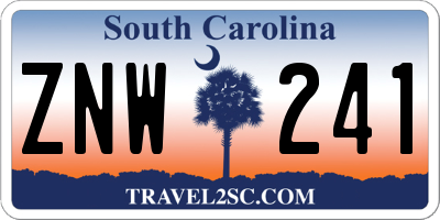 SC license plate ZNW241