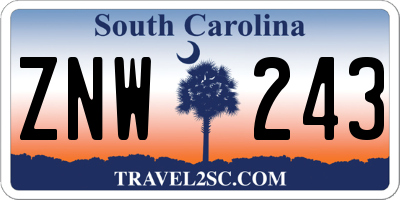 SC license plate ZNW243