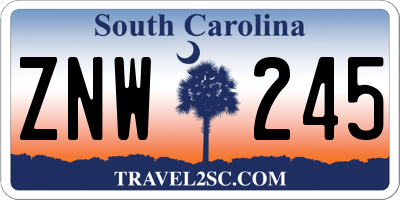 SC license plate ZNW245