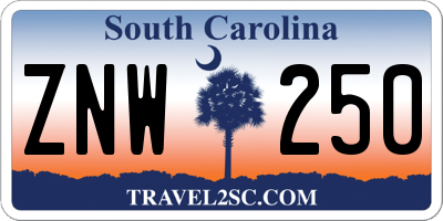 SC license plate ZNW250