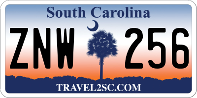 SC license plate ZNW256