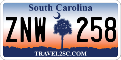 SC license plate ZNW258