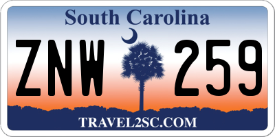 SC license plate ZNW259
