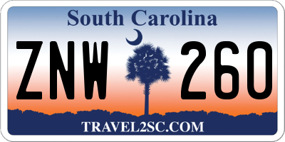 SC license plate ZNW260