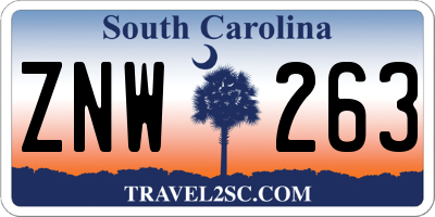 SC license plate ZNW263