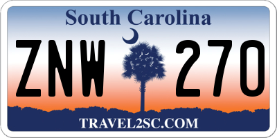 SC license plate ZNW270