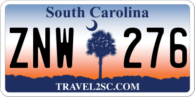 SC license plate ZNW276