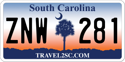 SC license plate ZNW281