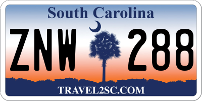 SC license plate ZNW288