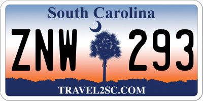 SC license plate ZNW293