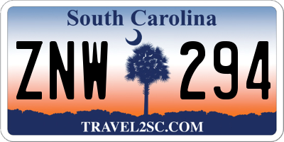 SC license plate ZNW294